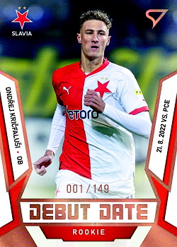 Ondrej Kricfalusi Slavia Praha SportZoo FORTUNA:LIGA 2022/23 2. serie Debut Date Rookie /149 #DR-02